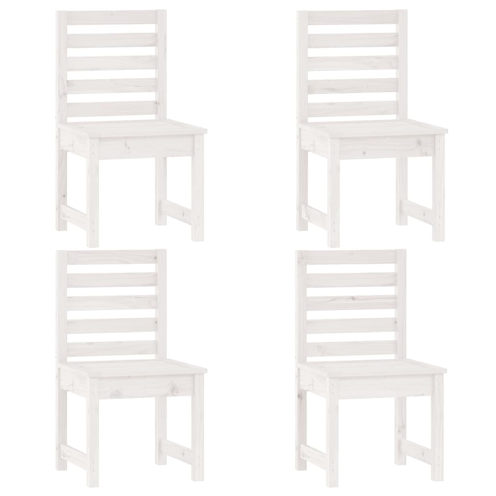 -Delige Tuinset Massief Grenenhout Wit Wit grenenhout