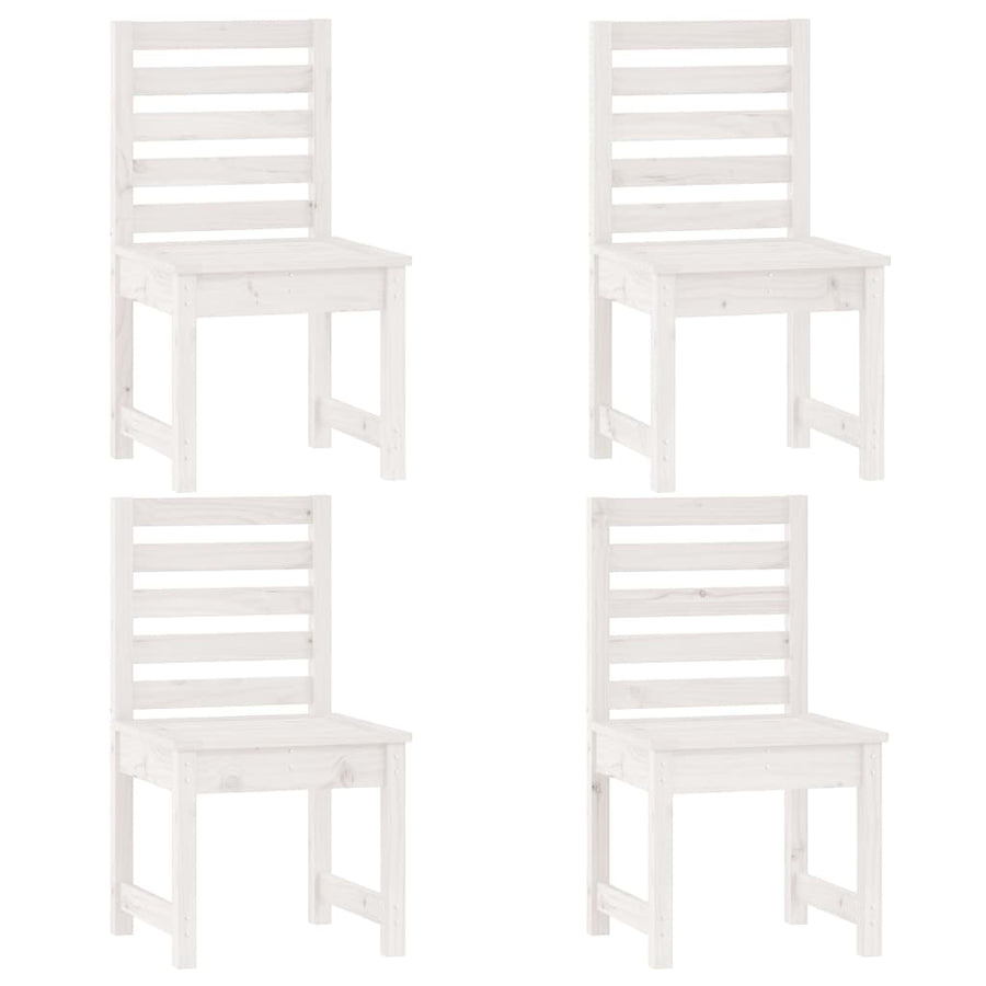 -Delige Tuinset Massief Grenenhout Wit Wit grenenhout