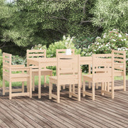 Tuinset 7-delig massief grenenhout