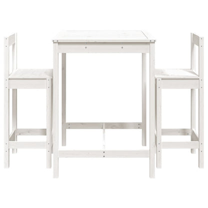 3-Delige Barset Massief Grenenhout Wit