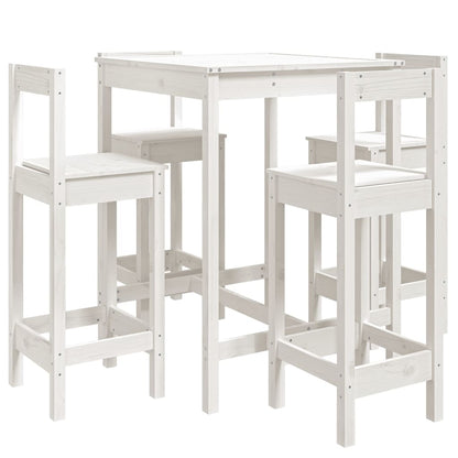 5-Delige Barset Massief Grenenhout Wit