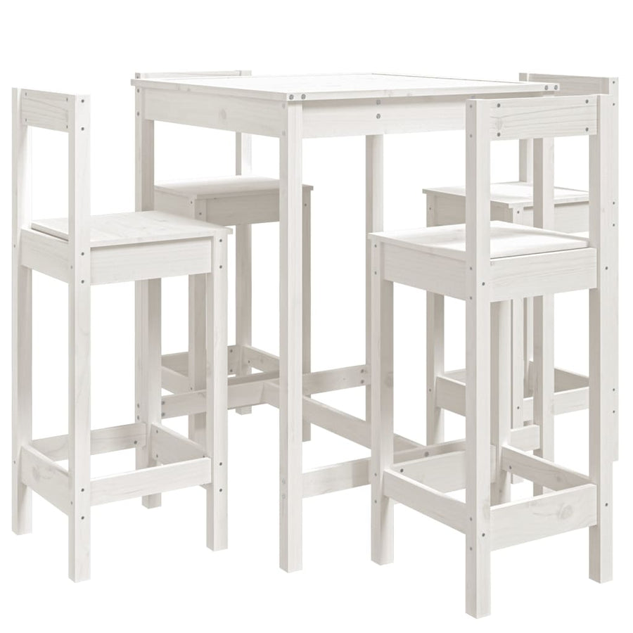 5-Delige Barset Massief Grenenhout Wit