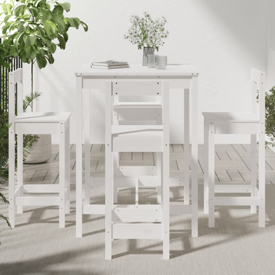 5-Delige Barset Massief Grenenhout Wit