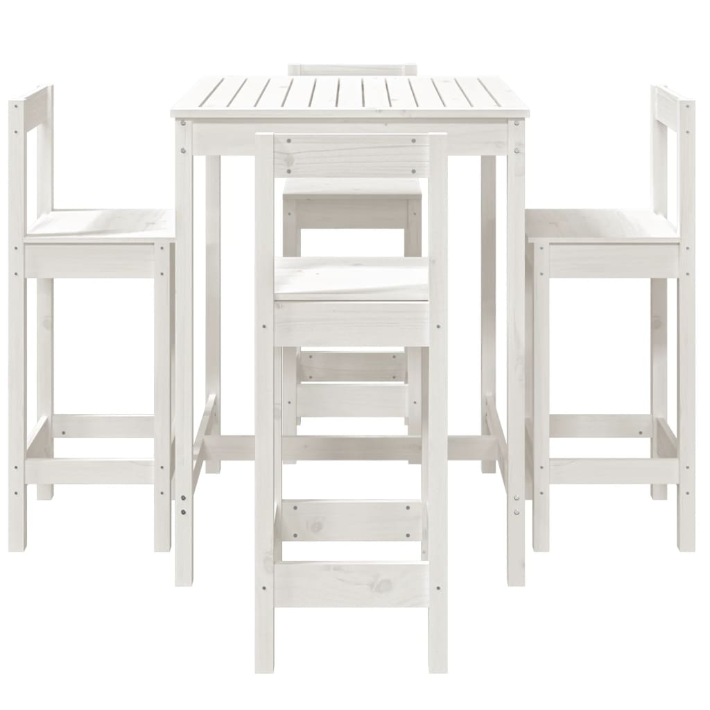 5-Delige Barset Massief Grenenhout Wit