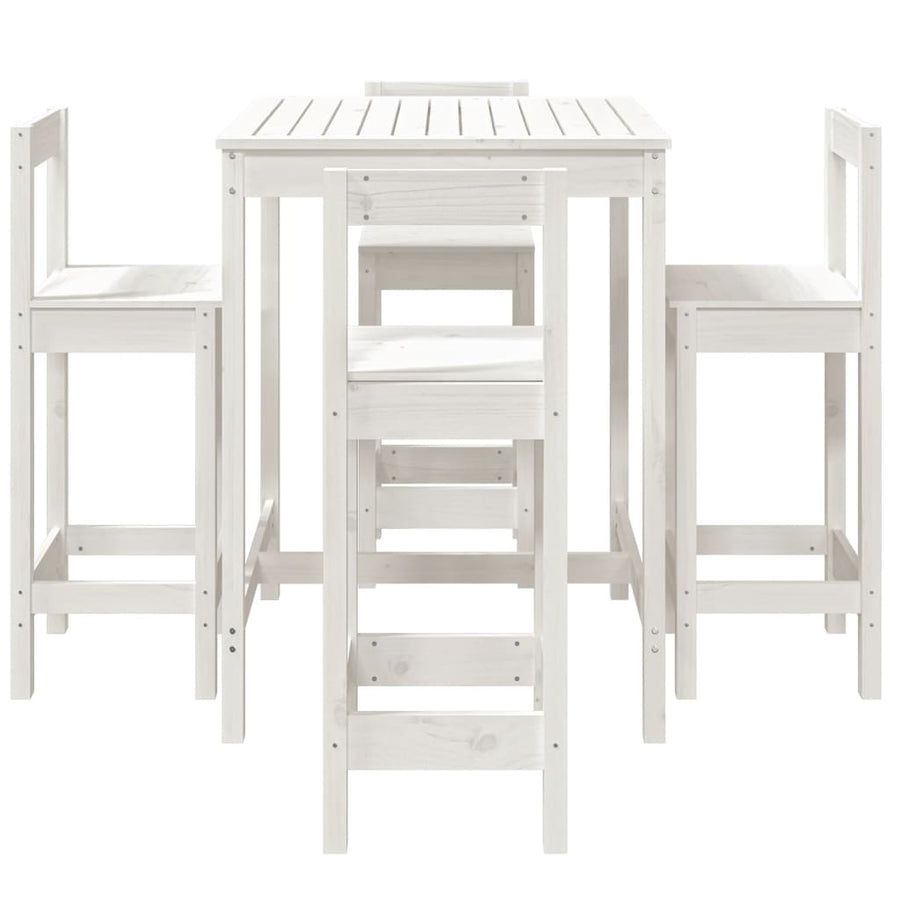 5-Delige Barset Massief Grenenhout Wit