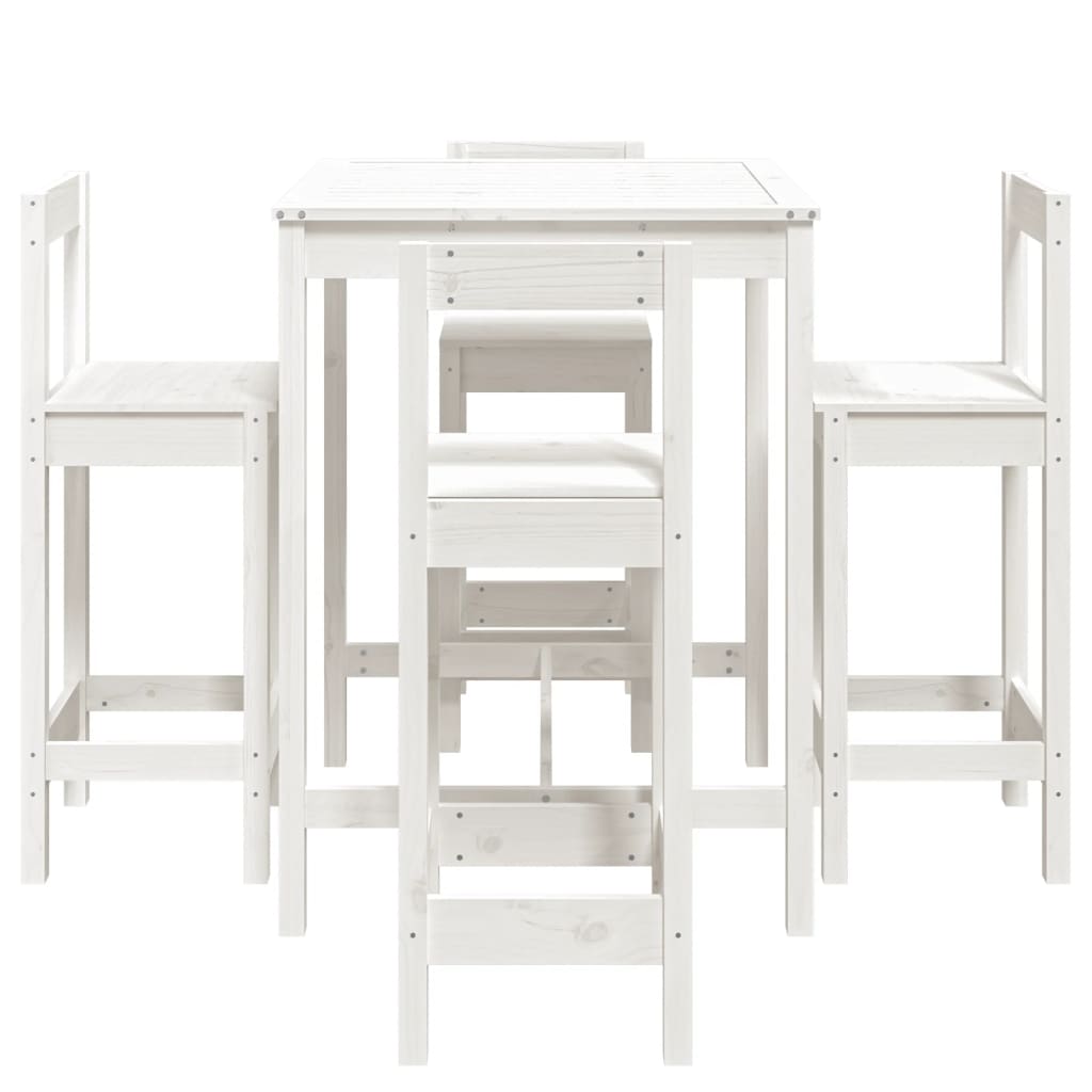 5-Delige Barset Massief Grenenhout Wit