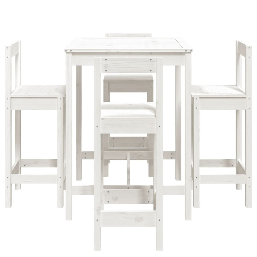 5-Delige Barset Massief Grenenhout Wit