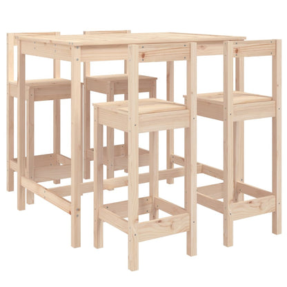 5-Delige Barset Massief Grenenhout Naturel