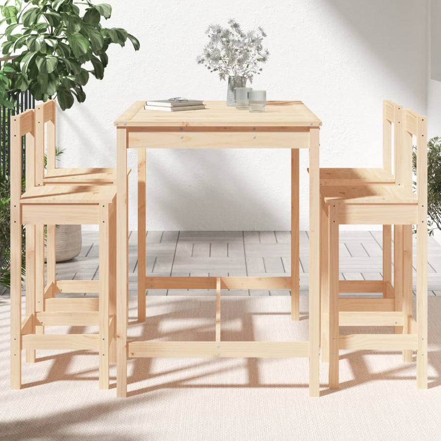 5-Delige Barset Massief Grenenhout Naturel
