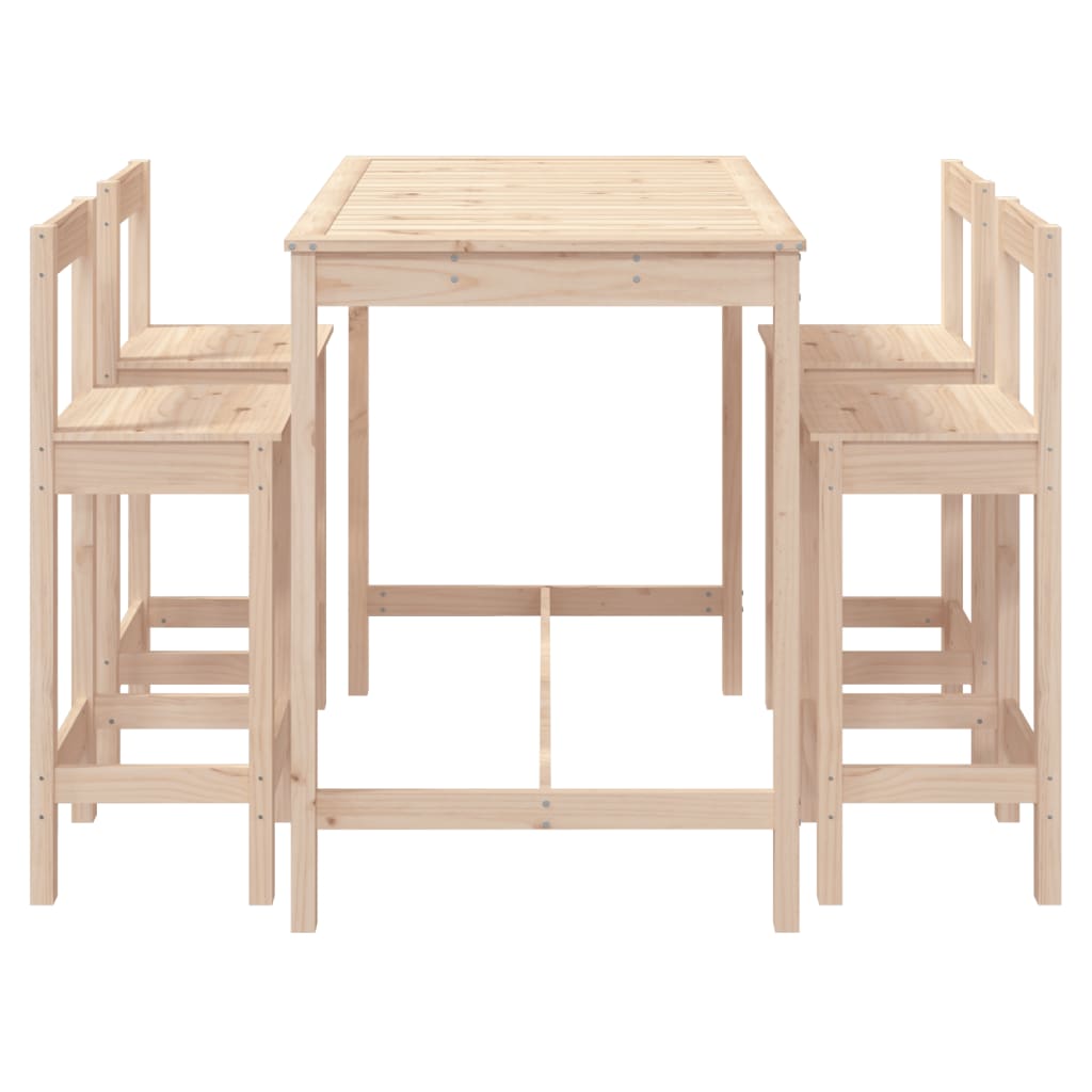 5-Delige Barset Massief Grenenhout Naturel