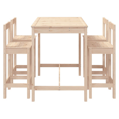 5-Delige Barset Massief Grenenhout Naturel
