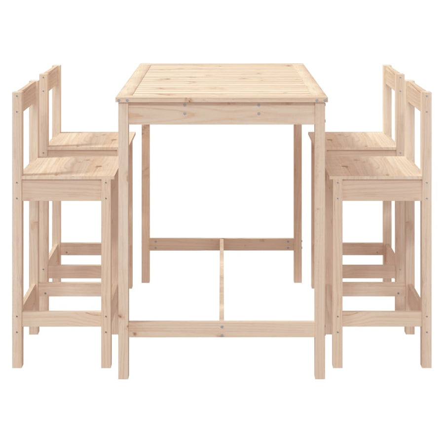 5-Delige Barset Massief Grenenhout Naturel
