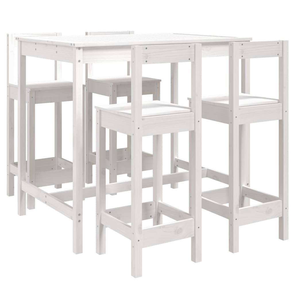 5-Delige Barset Massief Grenenhout Wit