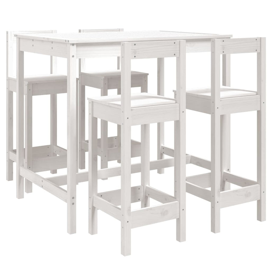 5-Delige Barset Massief Grenenhout Wit