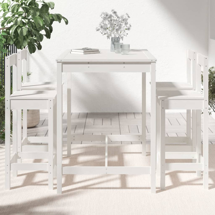 5-Delige Barset Massief Grenenhout Wit