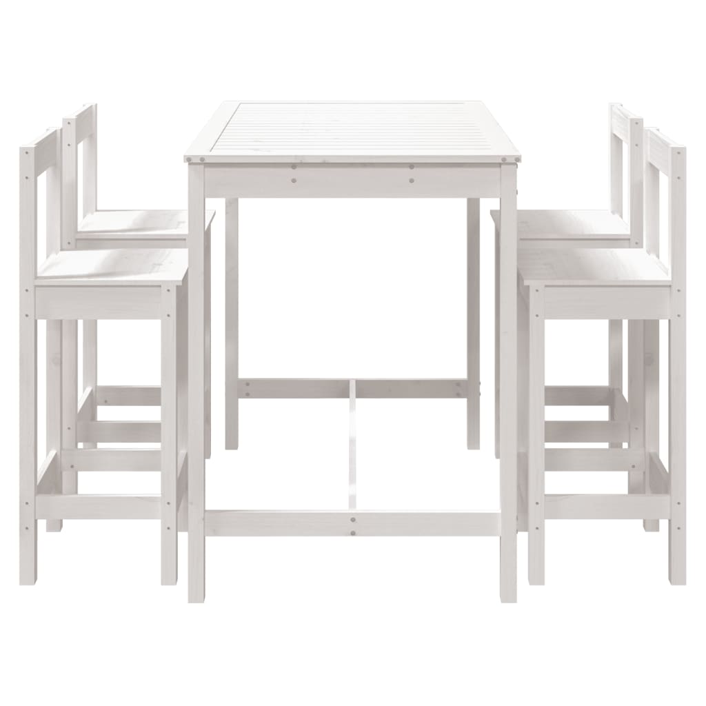 5-Delige Barset Massief Grenenhout Wit