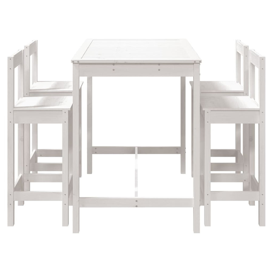 5-Delige Barset Massief Grenenhout Wit