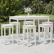 Tuinbarset 7-delig massief grenenhout wit
