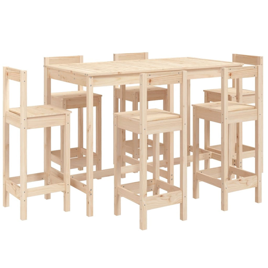 7-Delige Barset Massief Grenenhout Naturel