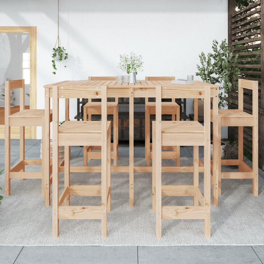 7-Delige Barset Massief Grenenhout Naturel
