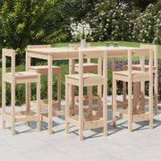 Barset massief grenenhout 7-delig 159,5x82,5x110 cm