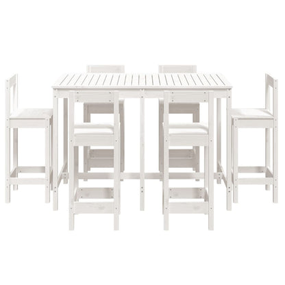 7-delige Barset massief grenenhout wit