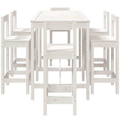 7-delige Barset massief grenenhout wit
