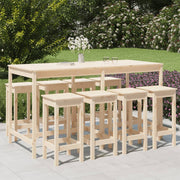 Tuinbarset 9-delig massief grenenhout