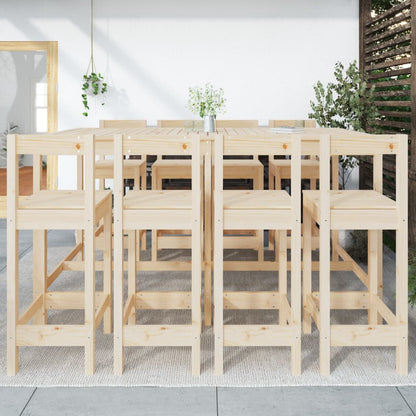 9-Delige Barset Massief Grenenhout Naturel