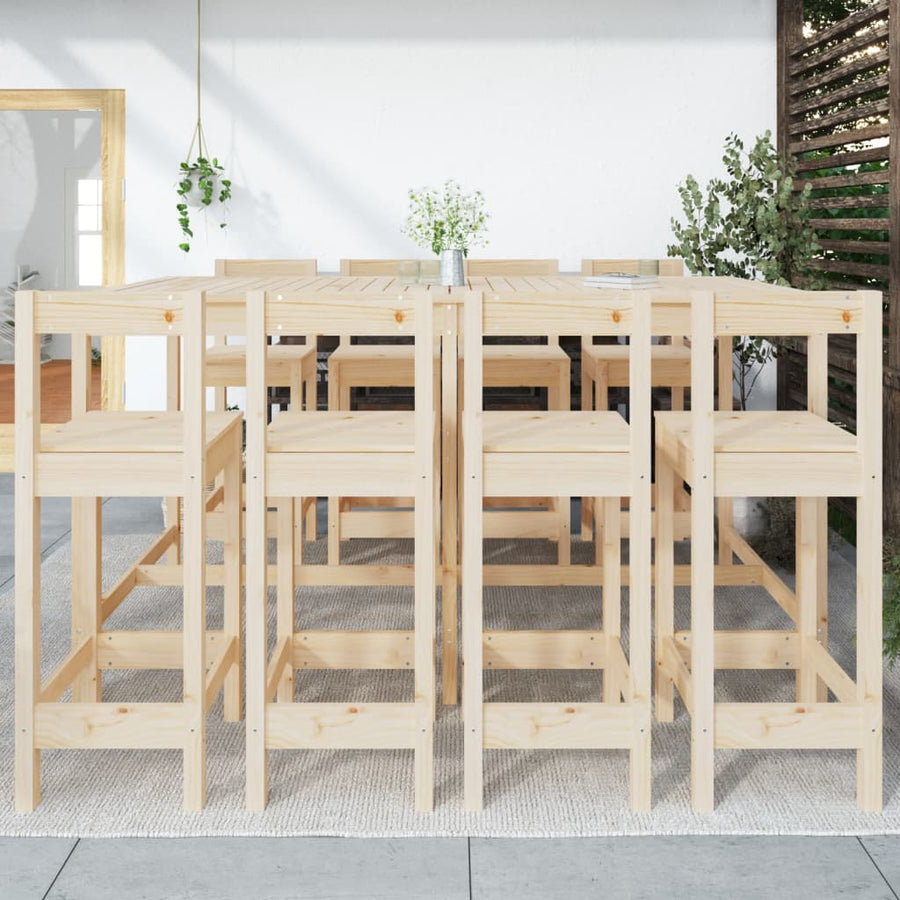 9-Delige Barset Massief Grenenhout Naturel