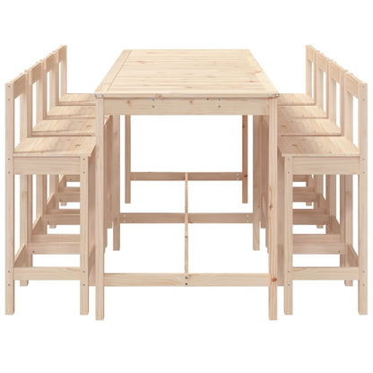 9-Delige Barset Massief Grenenhout Naturel