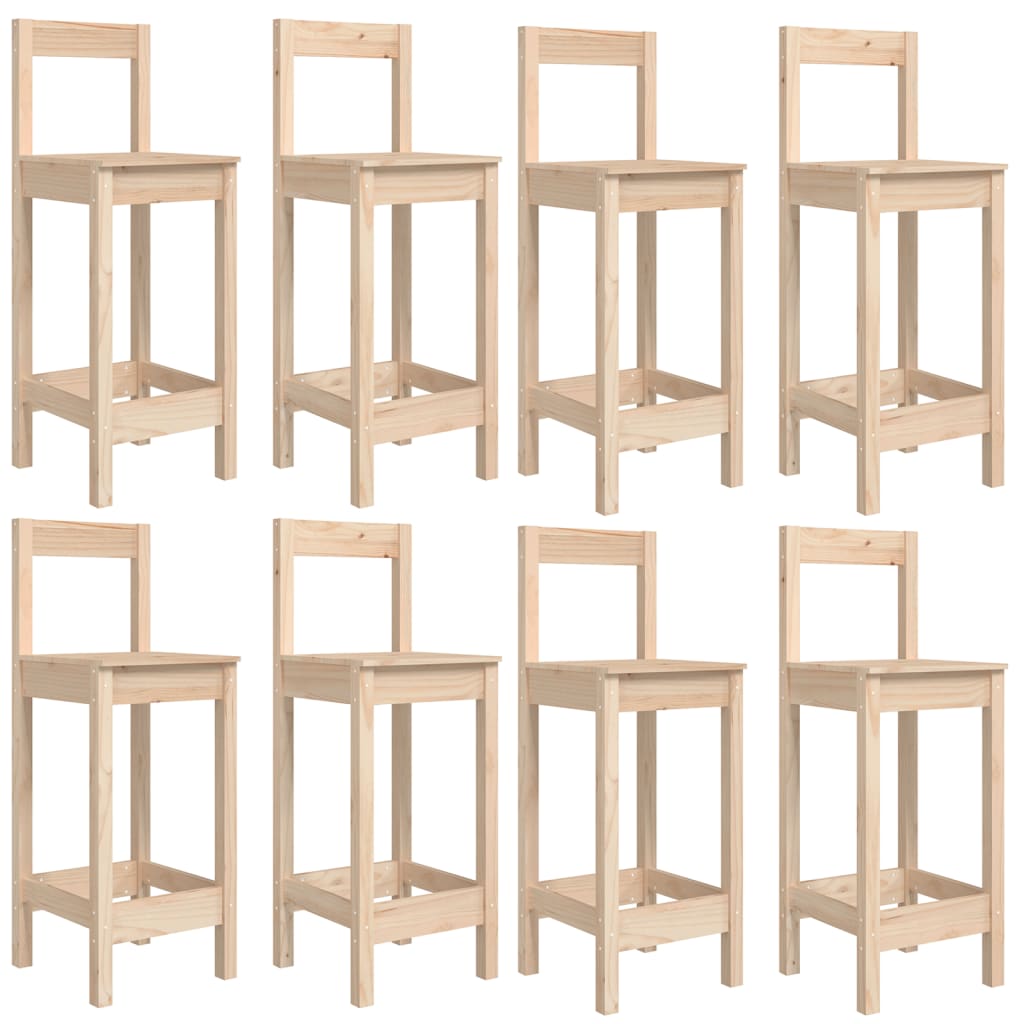 9-Delige Barset Massief Grenenhout Naturel