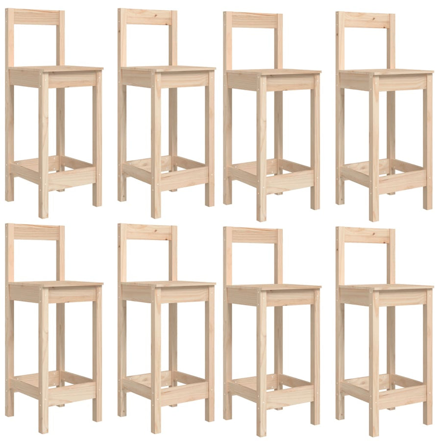 9-Delige Barset Massief Grenenhout Naturel