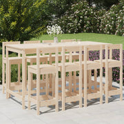Barset 9-delig massief grenenhout 203x90x110 cm