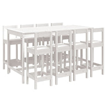 9-delige Barset massief grenenhout wit