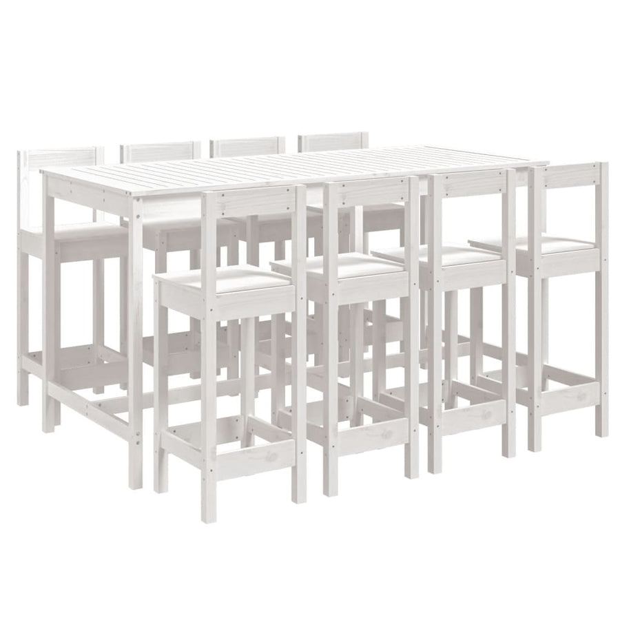 9-delige Barset massief grenenhout wit