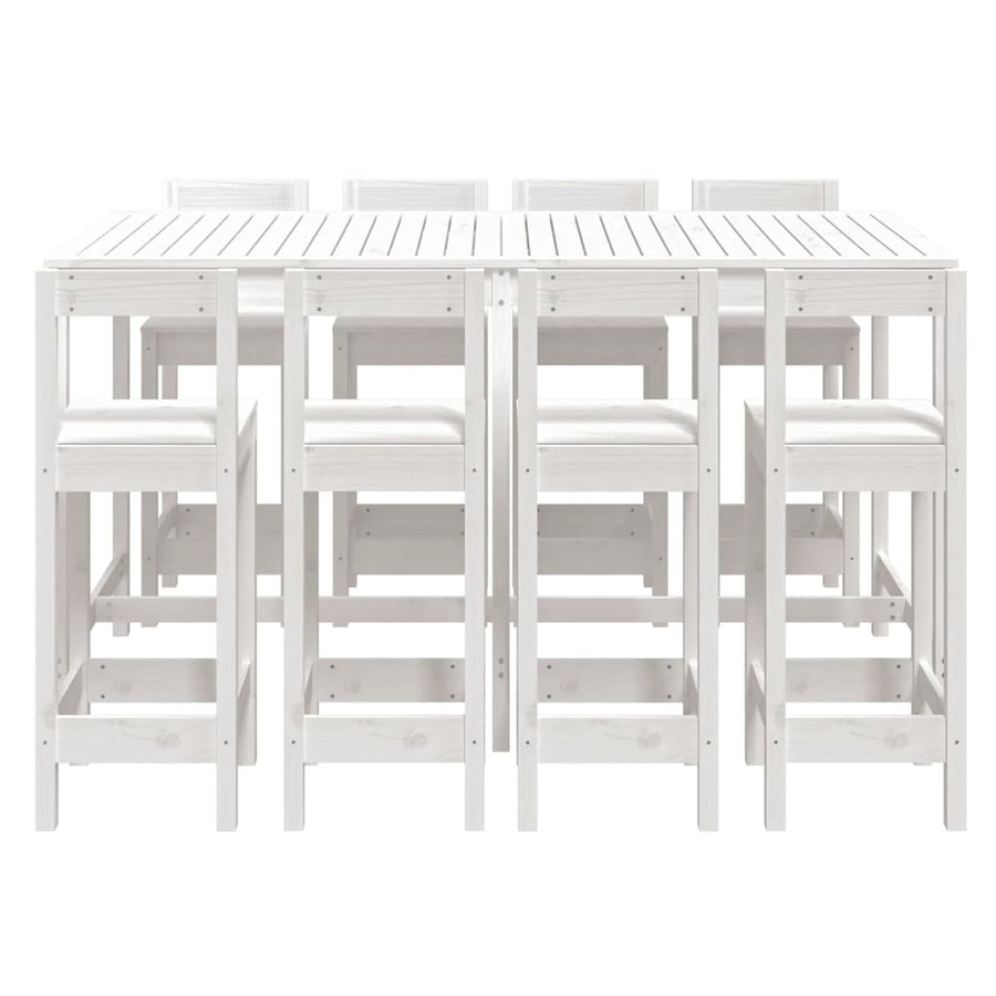 9-delige Barset massief grenenhout wit