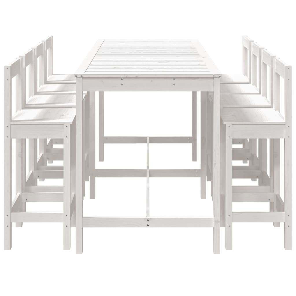 9-delige Barset massief grenenhout wit