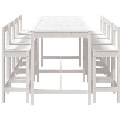 9-delige Barset massief grenenhout wit