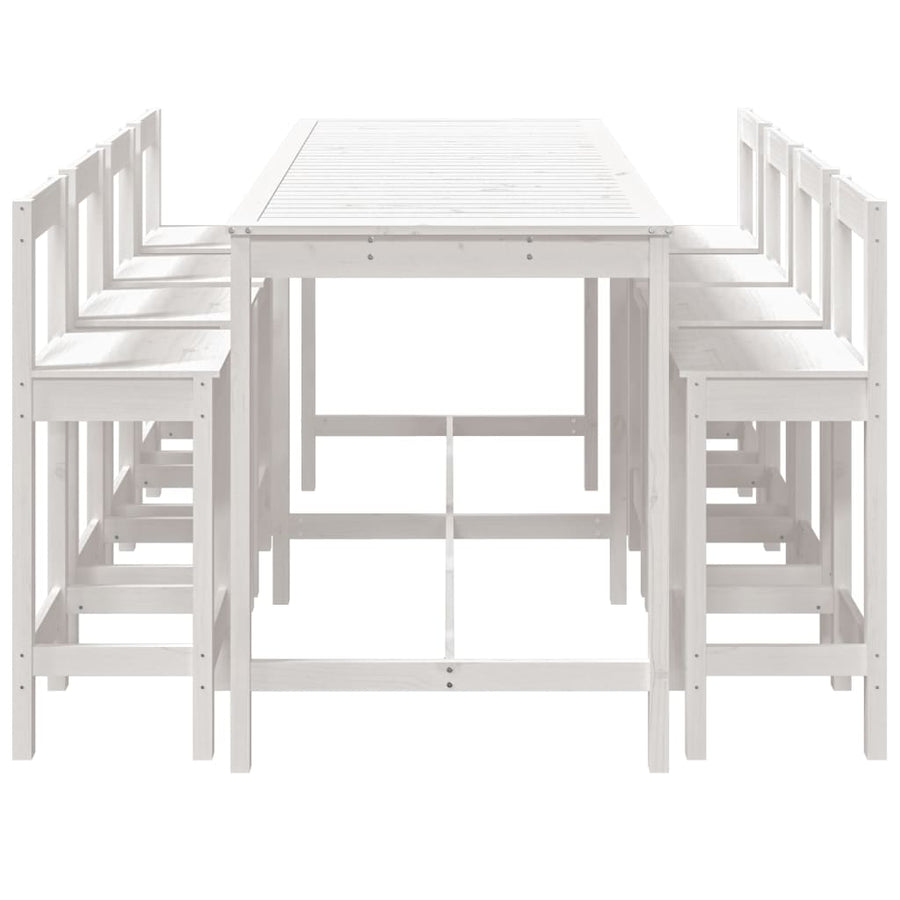 9-delige Barset massief grenenhout wit