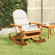 Schommelstoel Adirondack Met Kussens Massief Acaciahout Bruin en crème