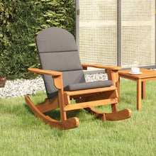 Schommelstoel Adirondack Met Kussens Massief Acaciahout Bruin en grijs