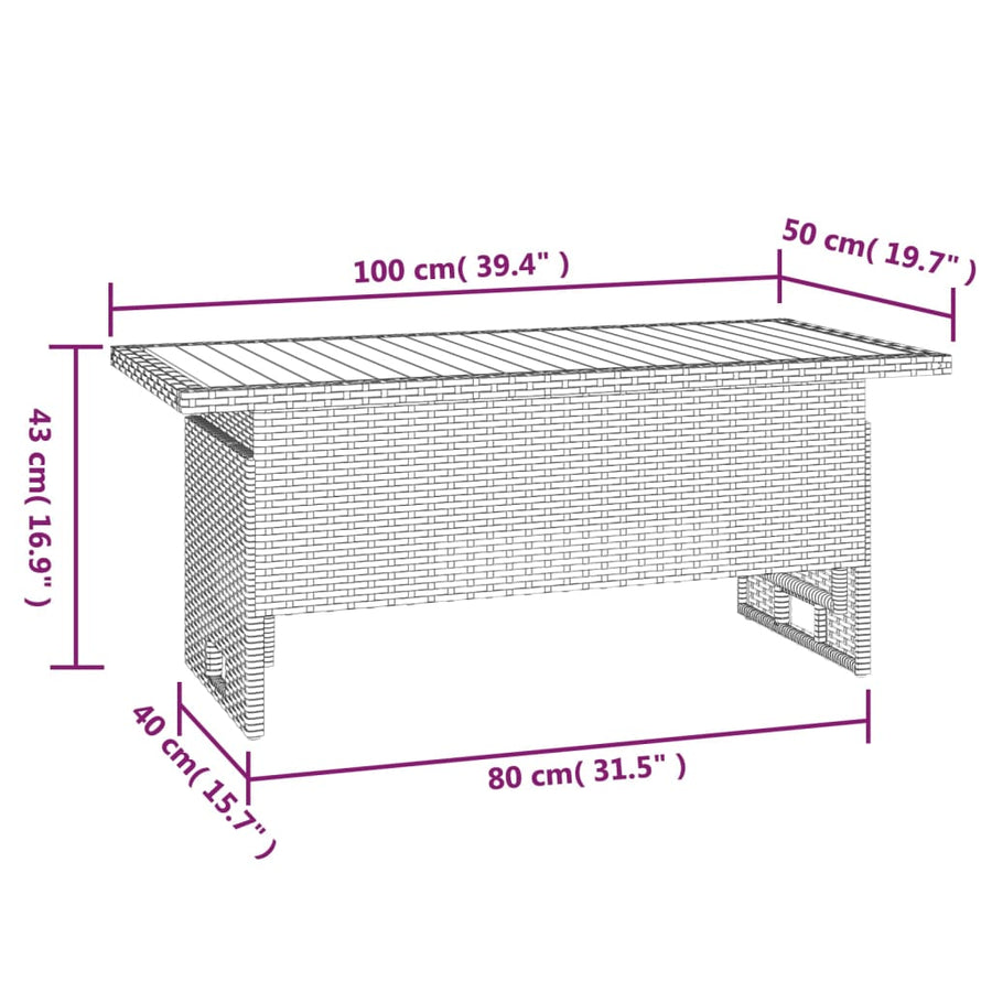-Delige Loungeset Met Kussens Poly Rattan Grijs