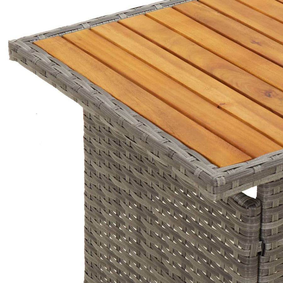 -Delige Loungeset Met Kussens Poly Rattan Grijs