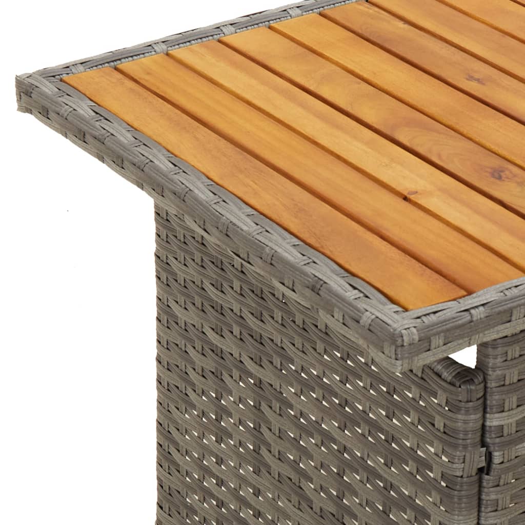 Loungeset Met Kussens Poly Rattan Grijs