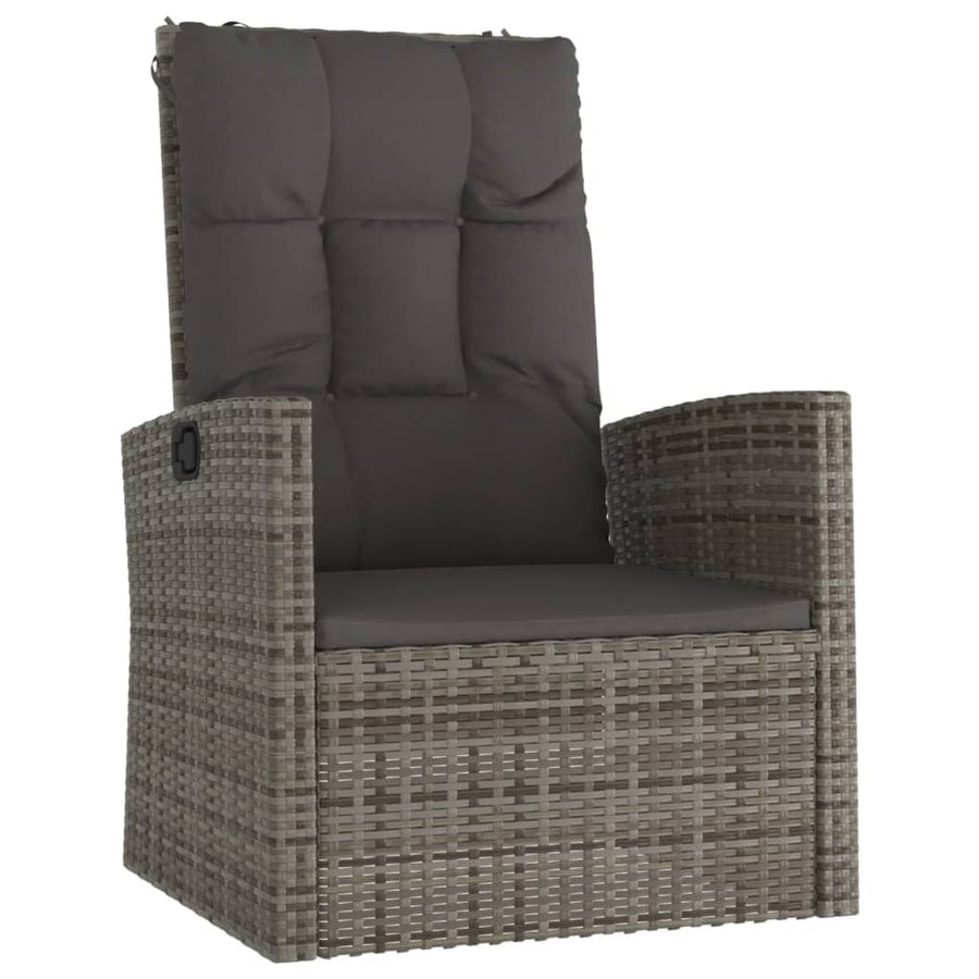 Loungeset Met Kussens Poly Rattan Grijs