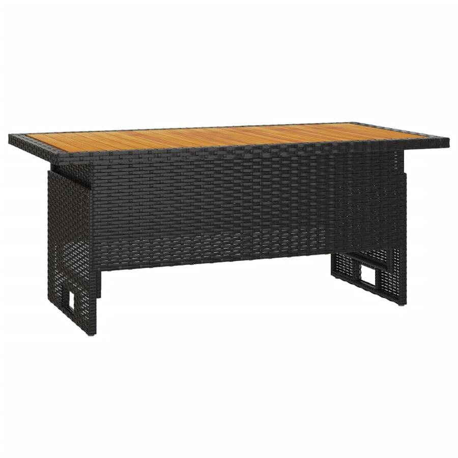 4-delige Loungeset met kussens poly rattan zwart