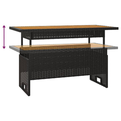 4-delige Loungeset met kussens poly rattan zwart