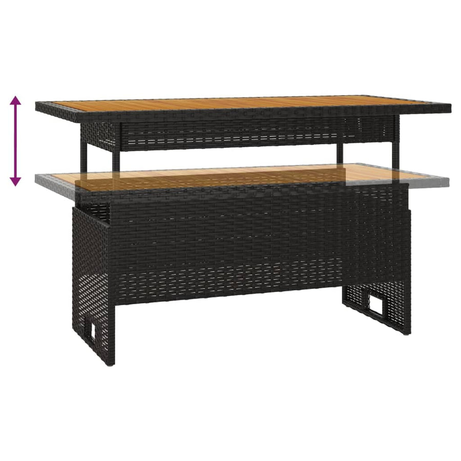 4-delige Loungeset met kussens poly rattan zwart