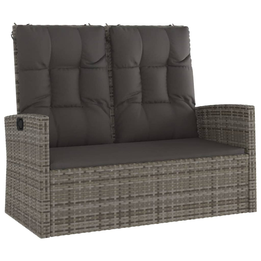 4-delige Loungeset met kussens poly rattan grijs